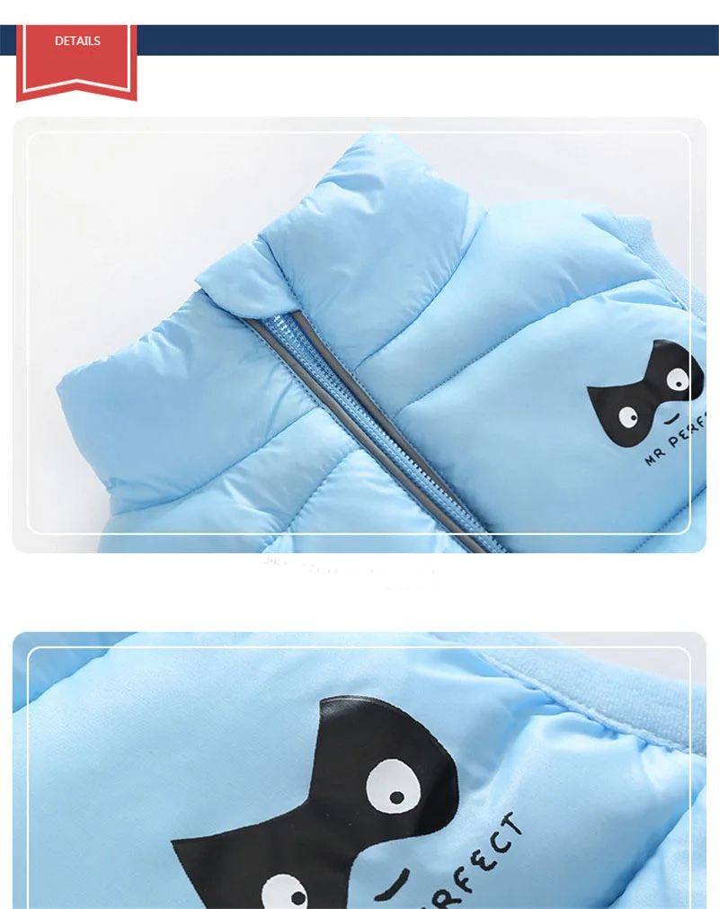 Детский зимний жилет Модная одежда Хлопковый Одежда для мальчиков и девочек Топ