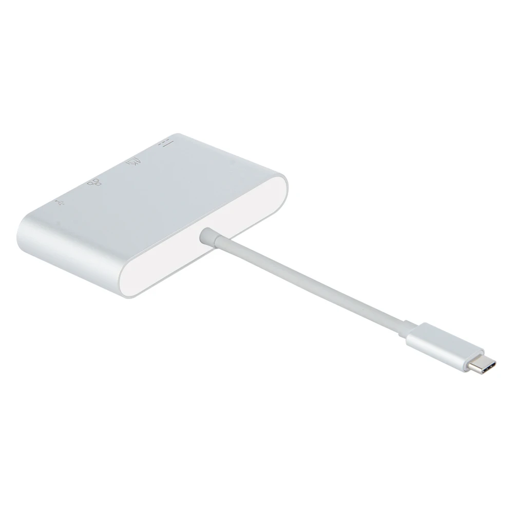Адаптер 4 в 1 Type C USB 3 на концентратор 4K UHD + гигабитный Ethernet(RJ45)+ 0 адаптер конвертер