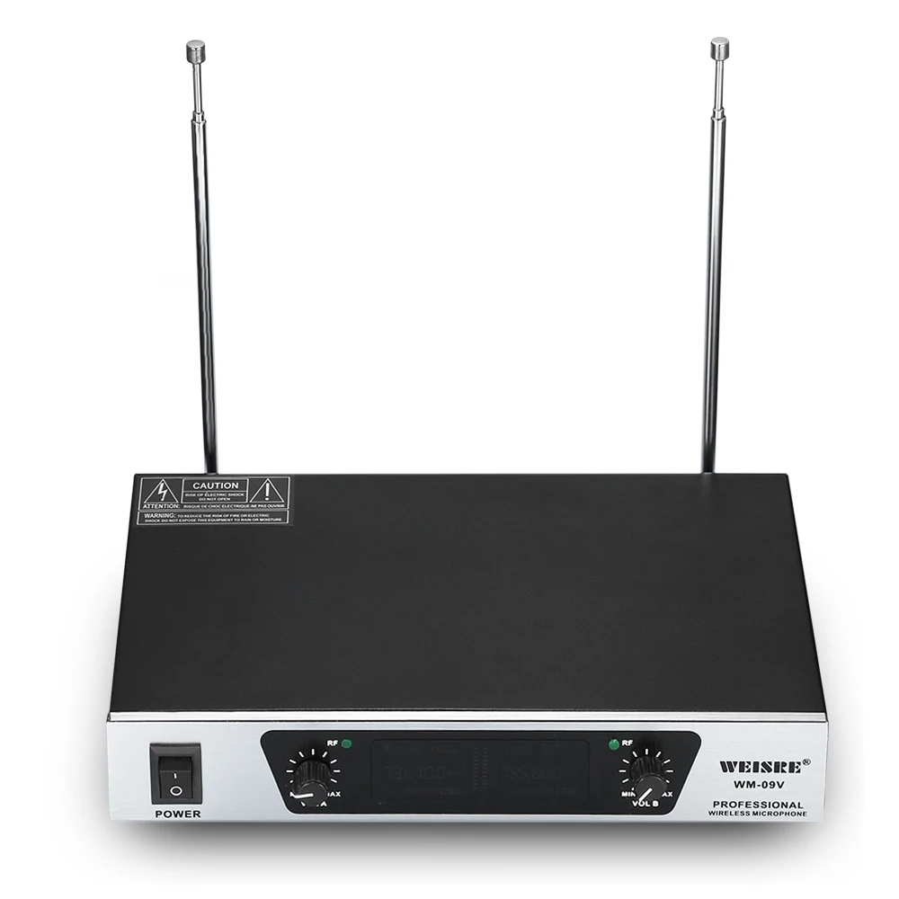 WEISRE WM 09V беспроводной микрофон Система VHF караоке машина с двумя ручными