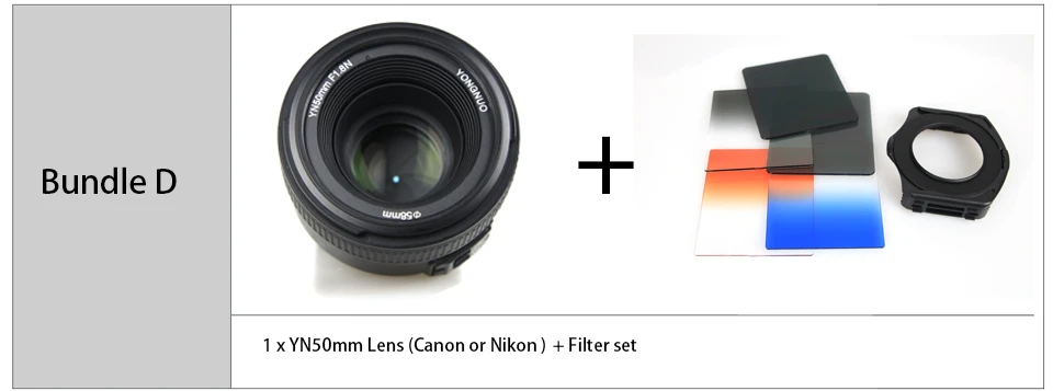 YONGNUO YN 50 мм f/1,8 AF объектив yn50мм апертура Автофокус большая апертура для Nikon Canon DSLR камера+ бленда+ фильтр