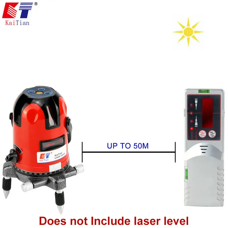 KaiTian Открытый приемник для наливного красного лазерного нивелира 12 линий Nivel Laser 5 Linha с точностью обнаружения 3D лазерного сигнала 50 м