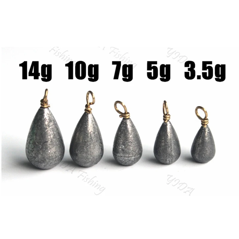 

Handmade Top quality drop water lead sinkers swivels fishing lead weight fishing lead sinker lures weight for 3.5g/5g/7g/10g/14g