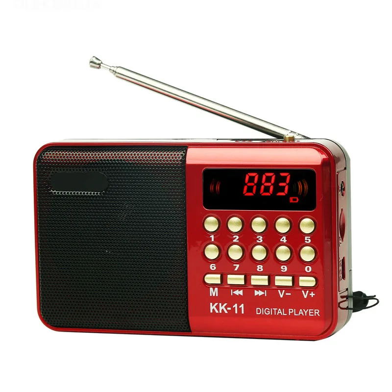 K11 FM перезаряжаемый мини портативный радио Ручной цифровой USB TF MP3 плеер динамик |