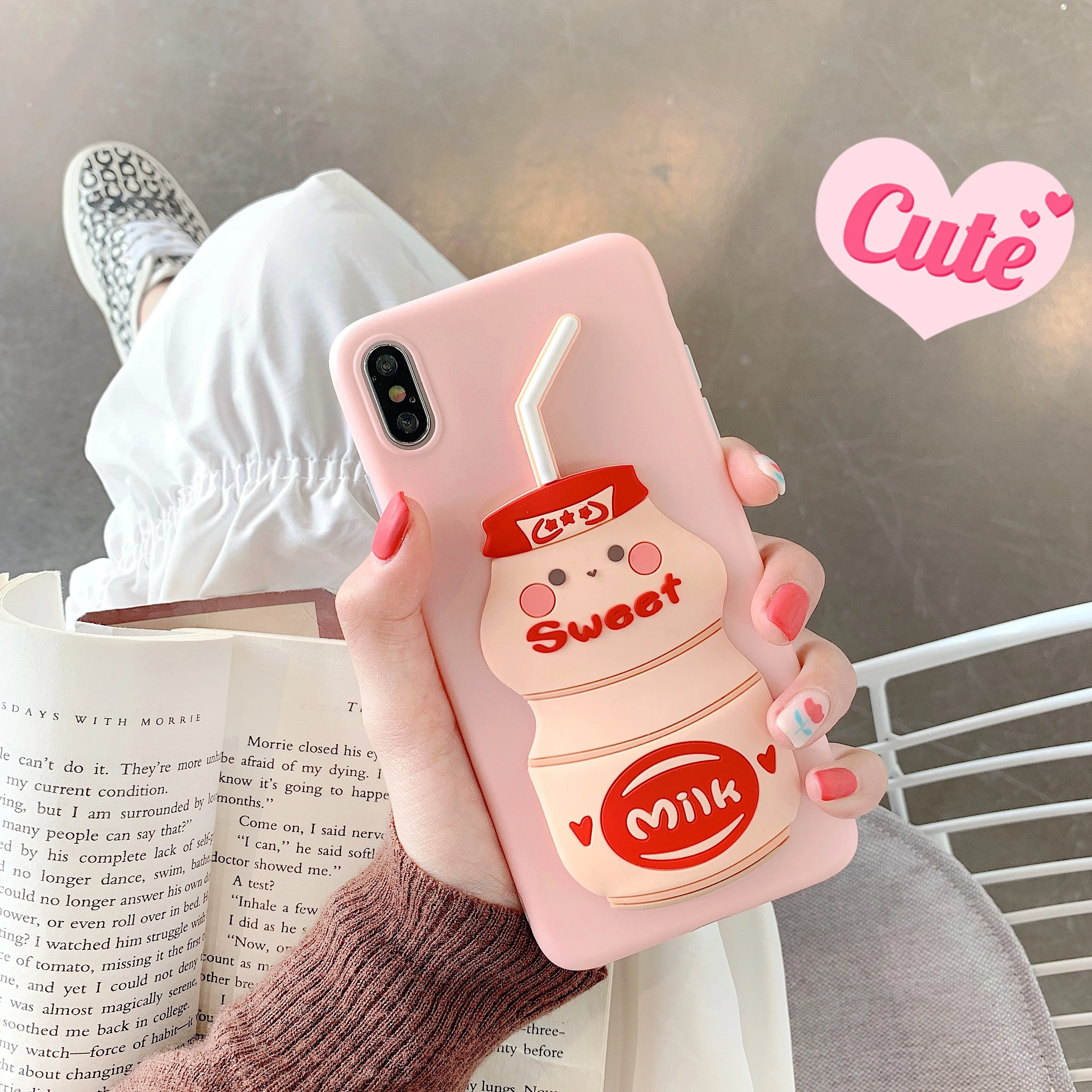 3D милый мультфильм молоко силиконовый мягкий чехол для iPhone 6 6s Plus X XR Xs Max 7 8
