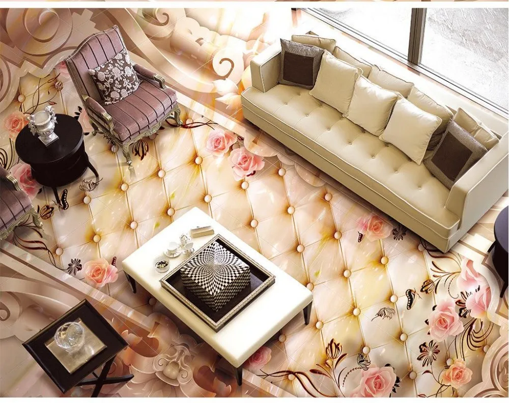 Рельефная Настенная картина для пола объемные водонепроницаемые обои с