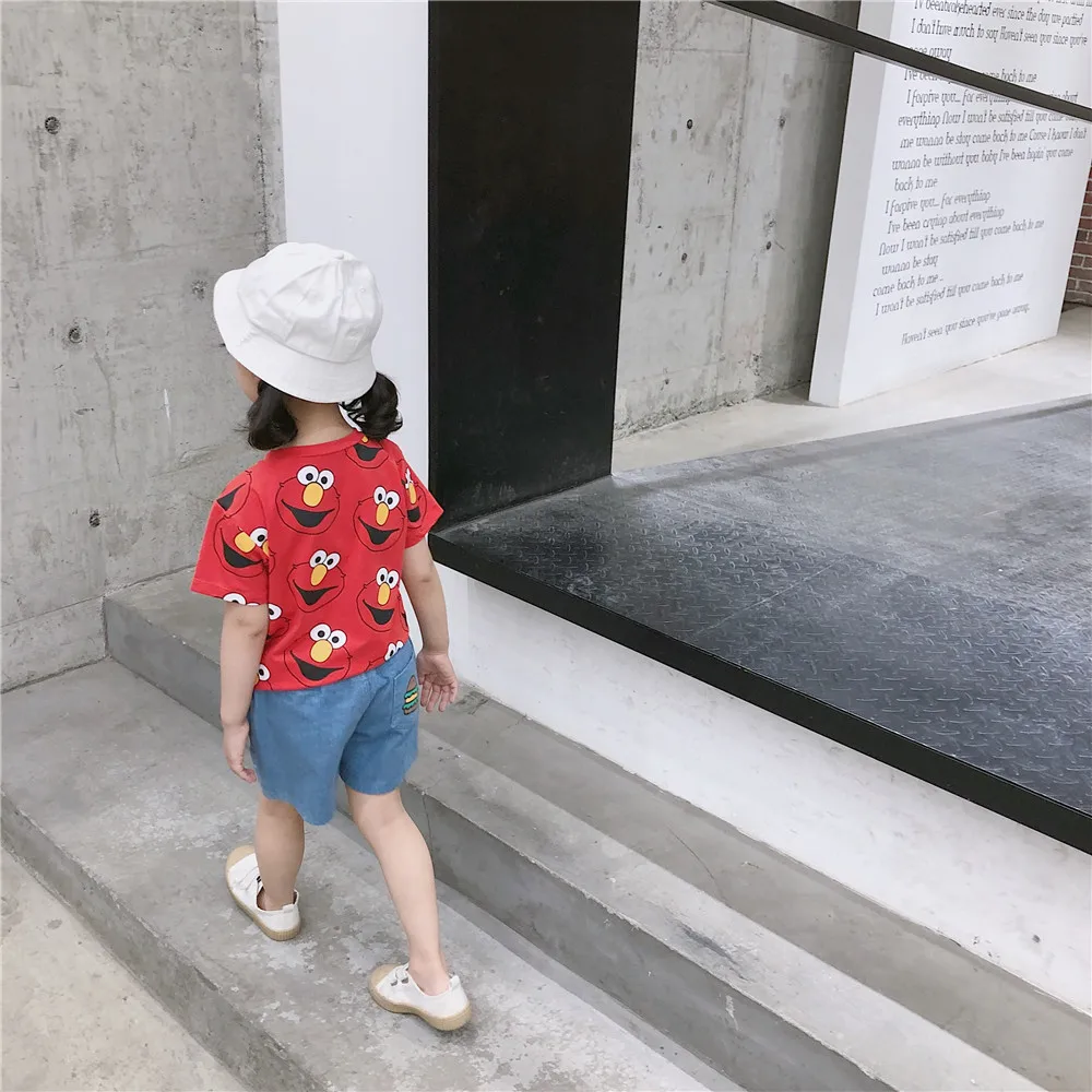 Детская футболка с мультяшным рисунком для мальчиков и девочек летние детские
