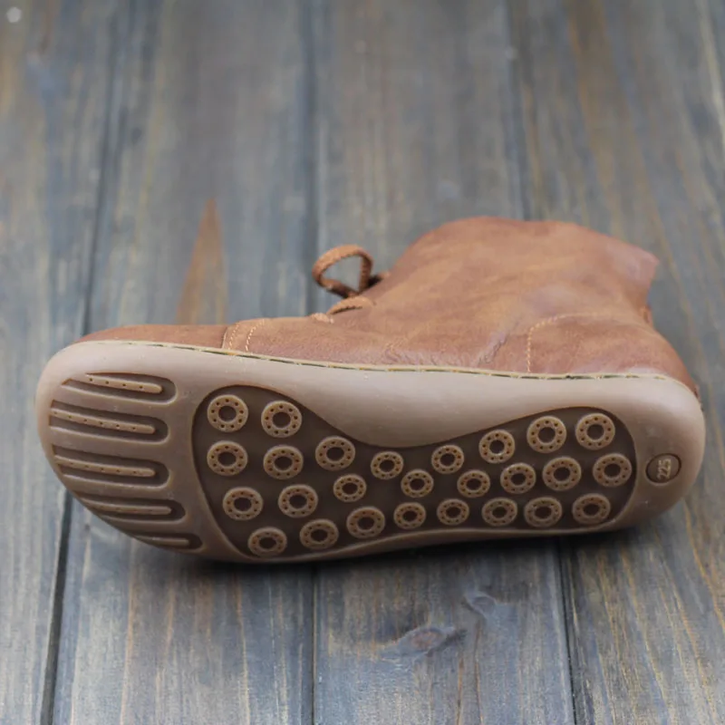 2019 Women Shoes Flat 100% Authentic Leather Round toe Lace up Ladies Woman soft leather Moccasins Female Footwear AG09 | Обувь