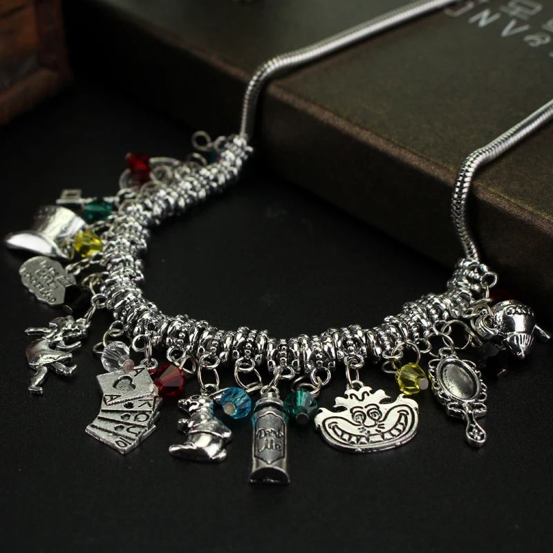Женские ожерелья с кулоном Eat Me Alice In Wonderland кристаллами|alice in|alice in wonderlandstainless steel
