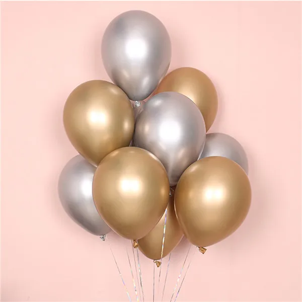 5gold 5silver 10 шт. 12 дюймов металлические цвета жемчужные шары толстые надувные воздушные шары Globos DIY Свадебные украшения с днем рождения Декор - Цвет: 5gold 5silver
