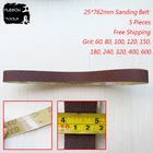 Шлифовальная лента для древесины, 5 шт., шлифовальная лента 25*762 мм, 1 х30 дюймов, зернистость 60 80 120 180 240 320 400 для ленточного шлифовального станка 25*762 мм