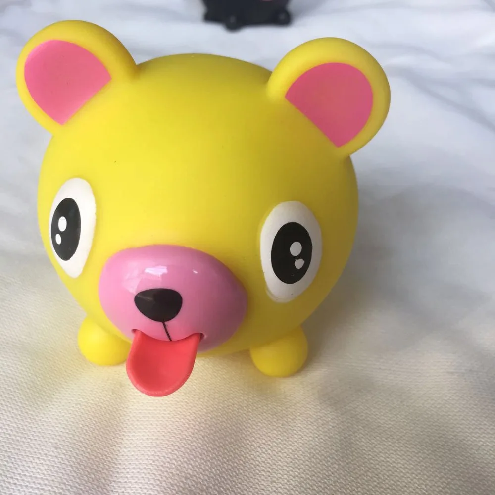 Зажимная игрушка с языком забавная пародия медведя поросенка игрушка милая забавная звуковая игрушка игрушки для снятия стресса животные куклы вентиляционные Детские Игрушки для ванны