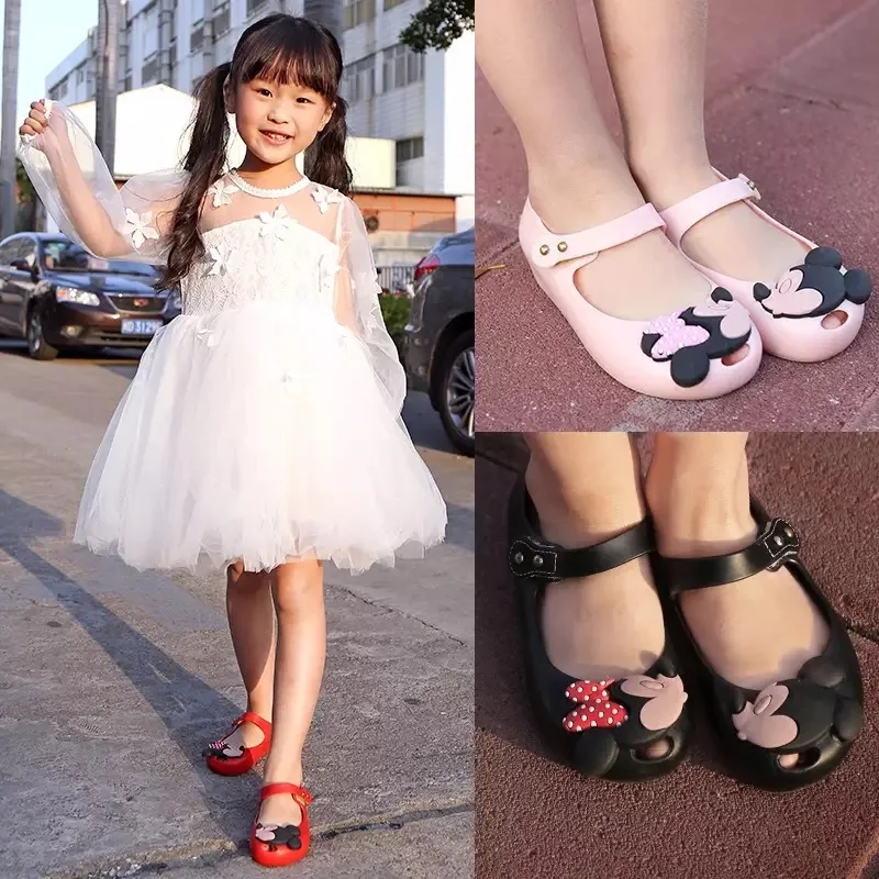 Mini Melissa Mickey/Классические прозрачные сандалии для девочек Новинка 2020 года Детская