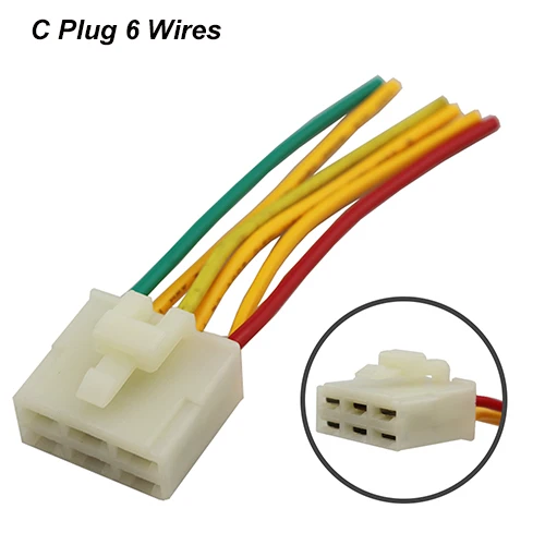 C Plug 6 Wires 5 проводов, 6 проводов, Регулятор выпрямителя для мотоцикла, штекер регулятора напряжения, Мужской Разъем - Цвет: C Plug 6 Wires