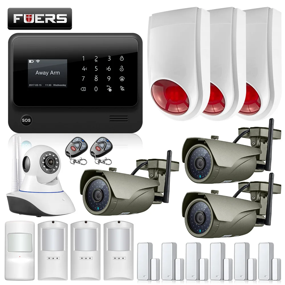 Fuers G90B 3G WiFi GSM 850/900/1800/1900MHz SMS беспроводная домашняя система безопасности IOS Android APP