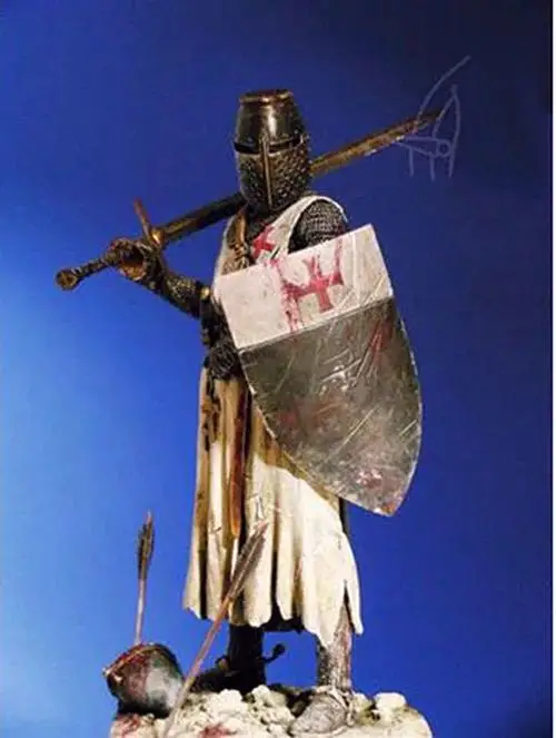 1/24 масштаб Crusades солдат 75 мм Неокрашенная Смола Модель комплект фигурка
