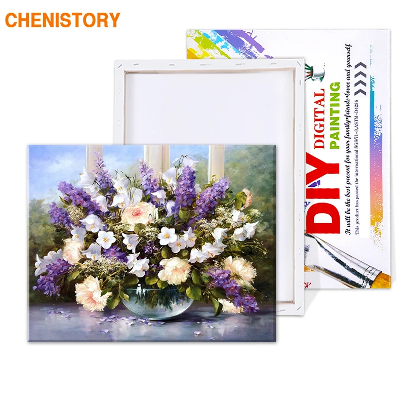 CHENISTORY Romantic Flower DIY Digital Oil Painting By Numbers Kit Acrylic On Canvas Home Decor Wedding Room Decoration | Дом и сад