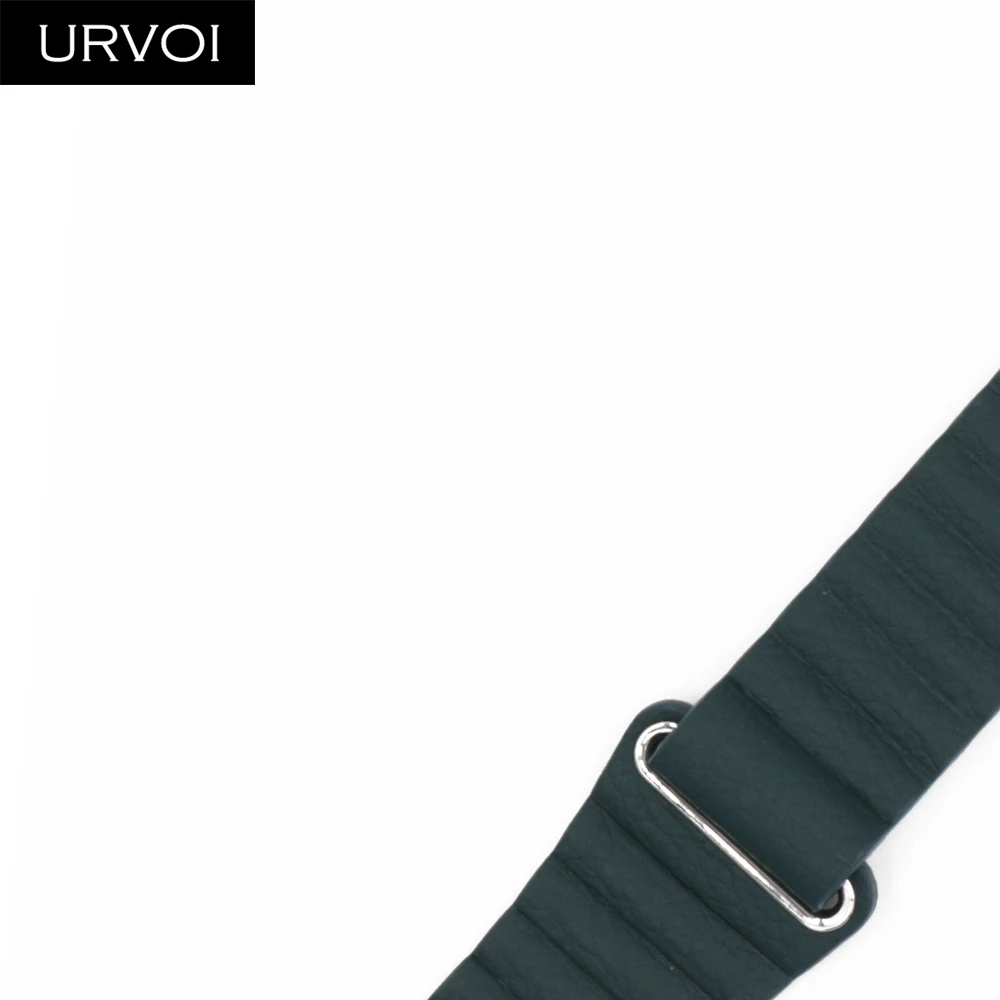 Dark Teal URVOI кожаный ремешок для apple watch series 5 4 3 2 1 ремешок для iwatch 40 44 мм мягкий pu Кожаный ремешок Удобная пряжка с магнитом - Цвет ремешка: Dark Teal