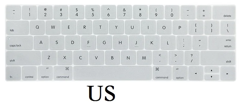 US Clear ЕС США для Macbook Pro 13 15 крышка клавиатуры силиконовый A1706 A1989 A1707 A1990 Английский для Macbook Pro 13 15 клавиатура пленка - Цвет: US Clear