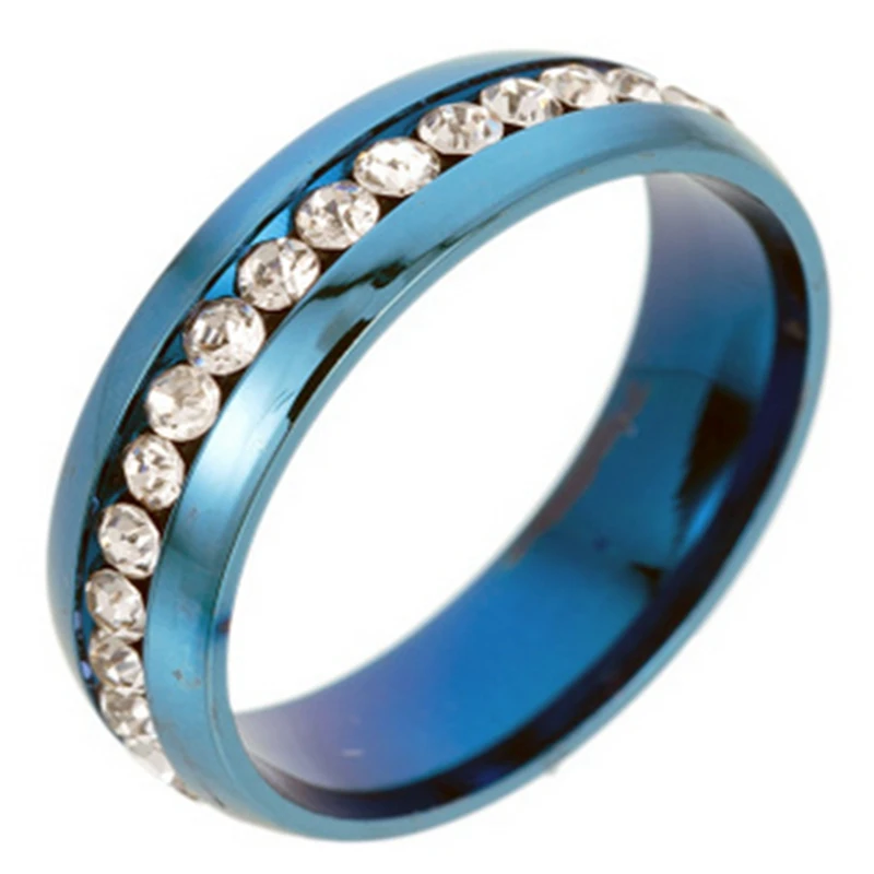 Мужское обручальное кольцо из нержавеющей стали с цветным грубым камнем