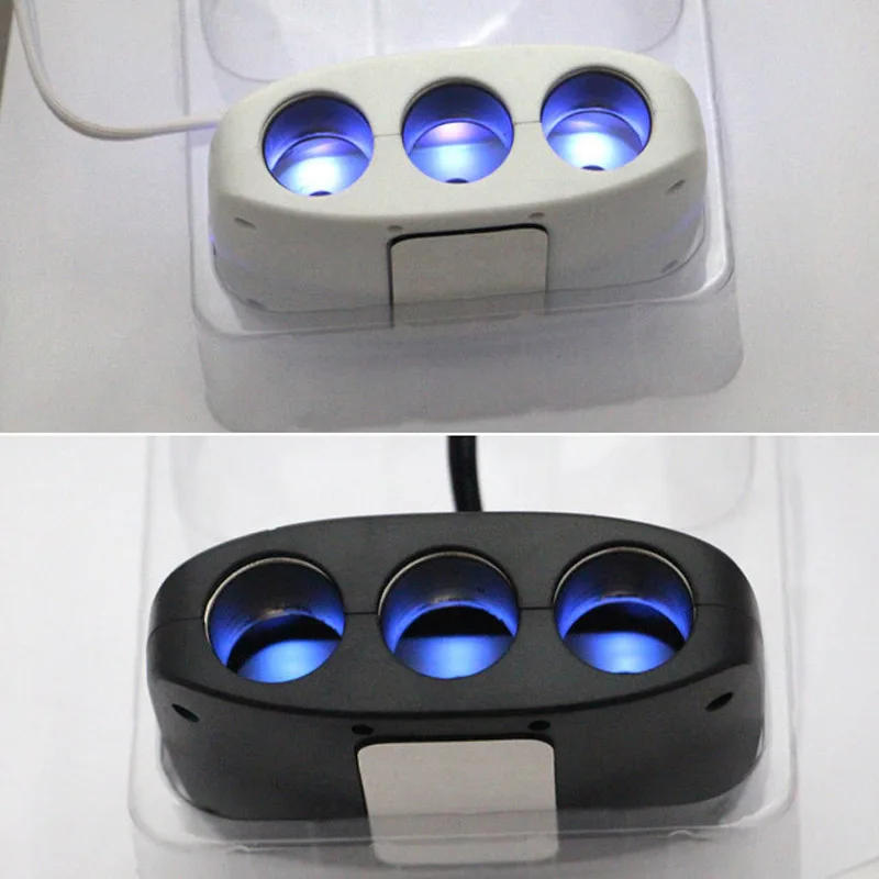 Автомобильный прикуриватель с двумя портами USB 3-ходовое зарядное устройство