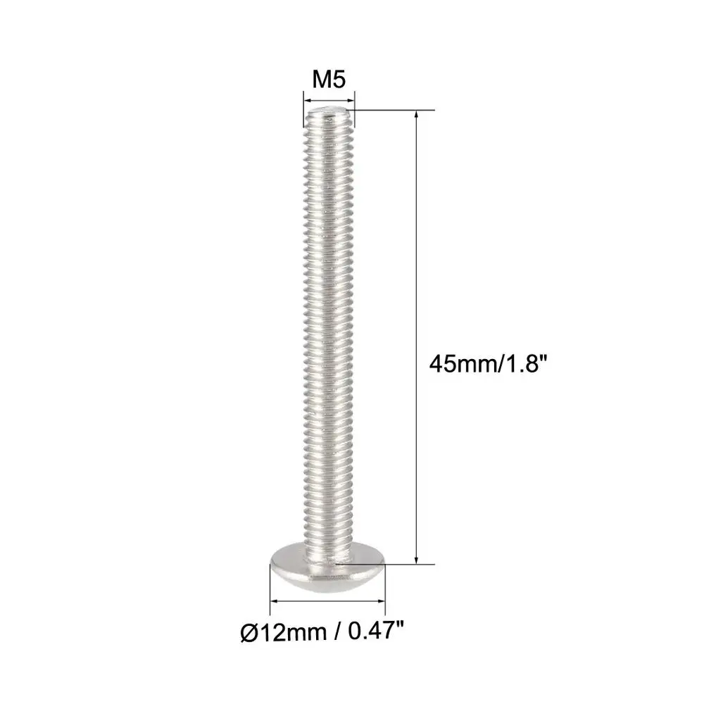 

UXCELL 10Pcs Machine Screws M4x45/50mm M5x25/30/35/40/45mm Phillips Truss Head Screw 304 Stainless Steel Fasteners Bolts