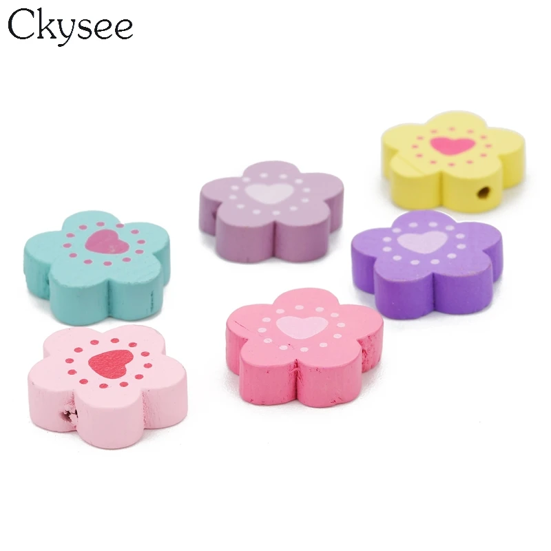 Ckysee 30 шт./лот разноцветный Цветочный в форме дерева Spacer Бусины Сердце красные