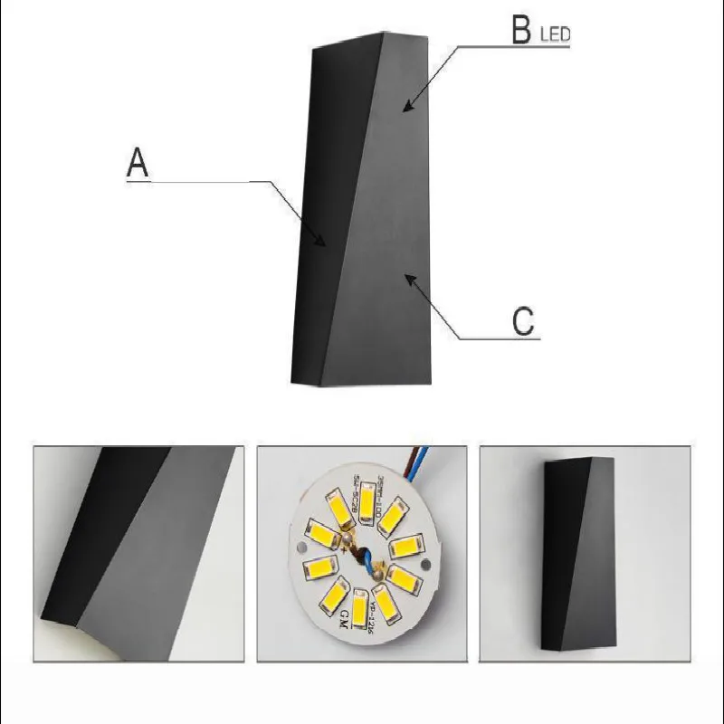 10 Вт алюминиевый квадратный светодиодный настенный светильник AC85 265V COB