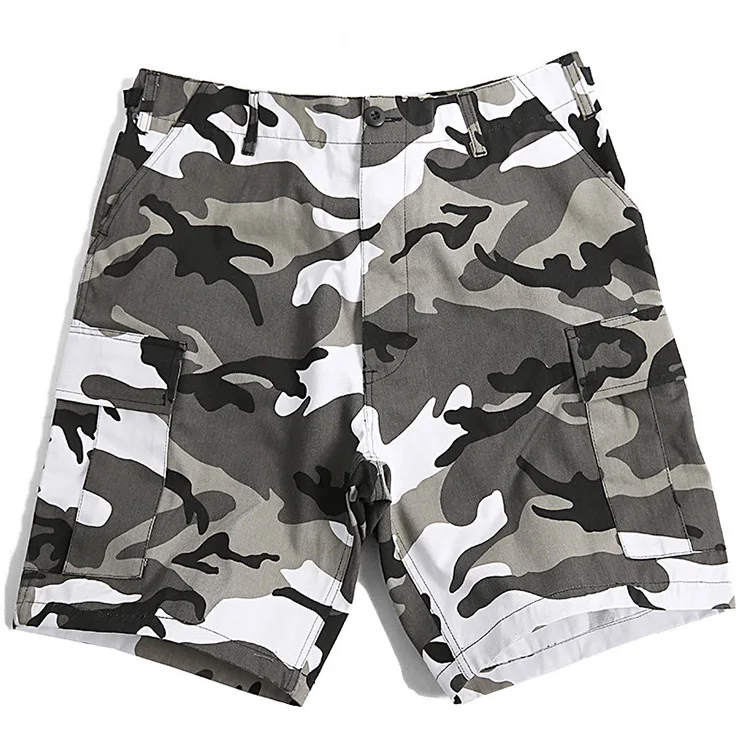 White Shorts Men Мужские камуфляжные шорты-карго унисекс, летние армейские военные шорты, женские и мужские хлопковые повседневные пляжные шорты до колен - Цвет: White Shorts Men