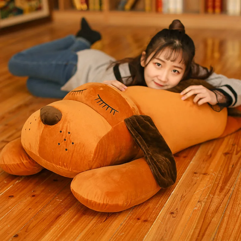comprar Dorimytrader Bonito Cão Brinquedo De Pelúcia Menina Lazer Macio Dormir Travesseiro Pano Boneca Longo Travesseiro Presente Aniversário 43 Polegada 110cm Dy50592