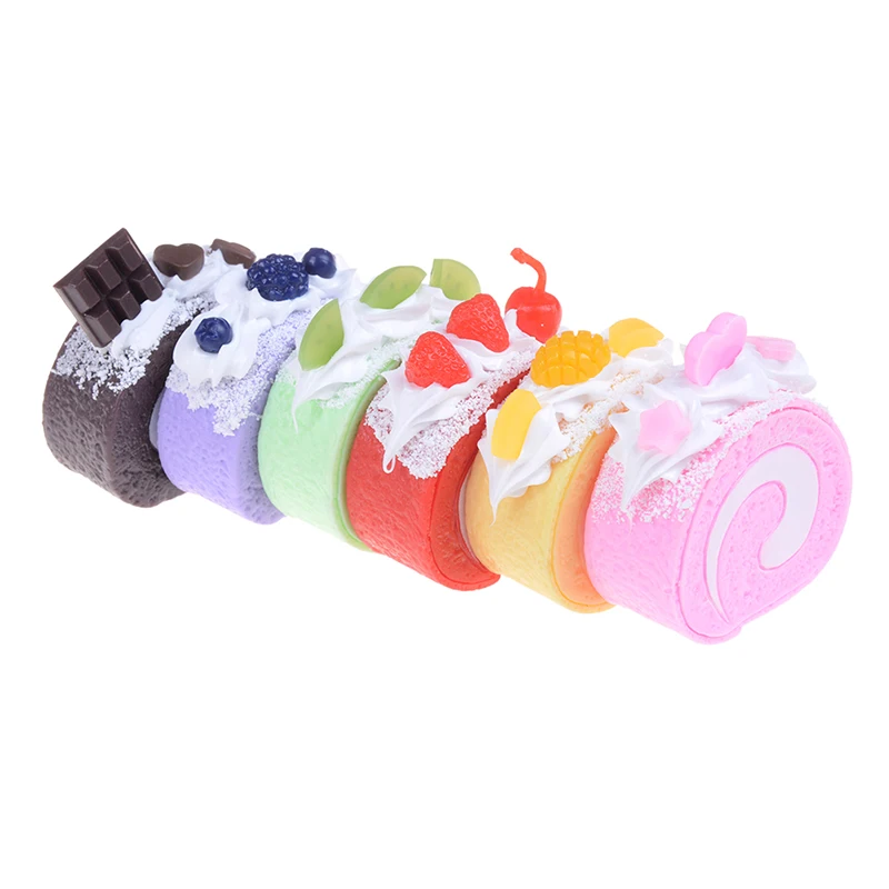 ПУ имитация крема Швейцарский рулон десерт фруктовый торт искусственные