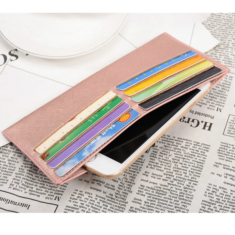 Длинный кошелек из натуральной коровьей кожи держатель для удостоверения