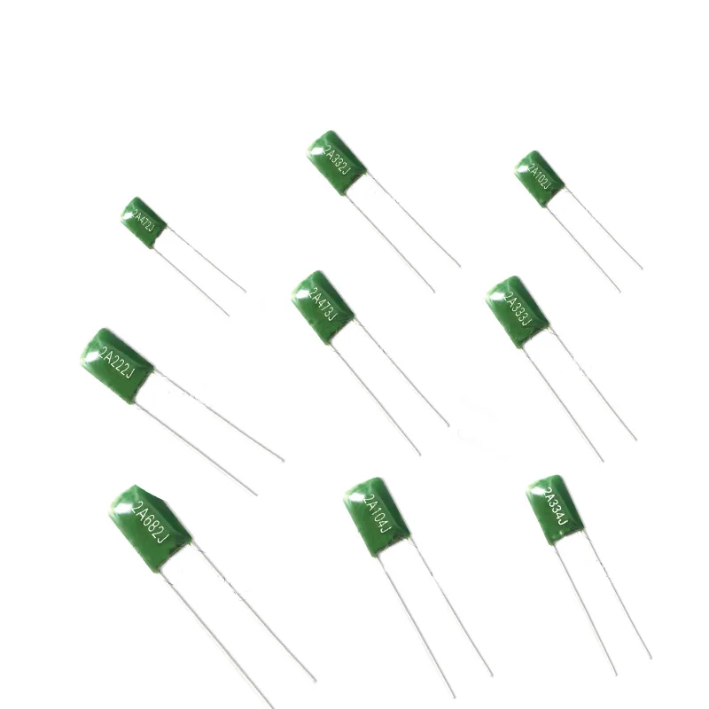 100V 250V 630V 1000V 5% полиэстеровый пленочный конденсатор 2A 2E 2J 3A 102J 222J 332J 472J 562J 682J 822J