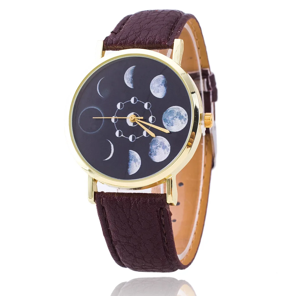 Часы Cay Moon Phase женские кварцевые модные повседневные наручные с астрономическим