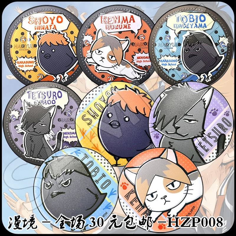 ZXFJXR много стилей 58 мм Haikyuu Hinata Oikawa Tooru Kozume Kiyoko Shimizu High School волейбольный значок брошь