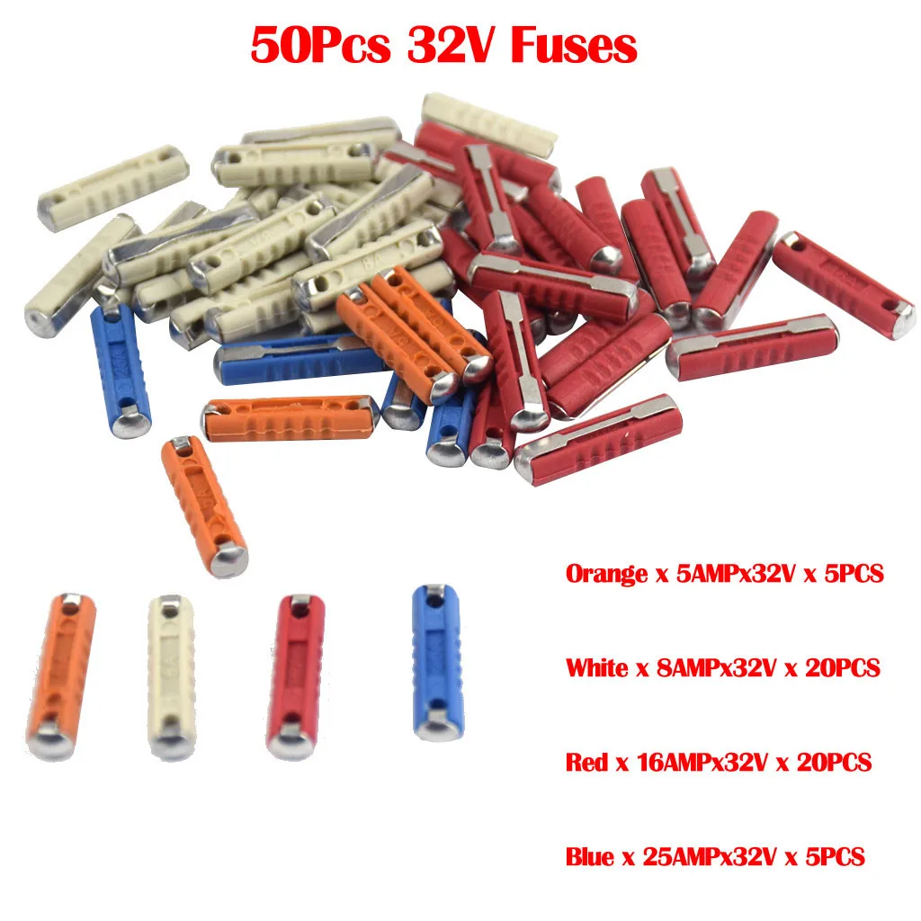 50 шт. автоматическая коробка предохранителей для автомобиля Add-a-circuit 32V держатель