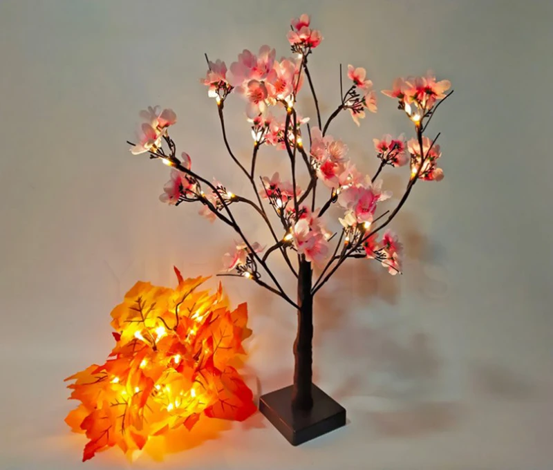 24 светодиода розовая вишневая елка рождественское садовое ландшафтное