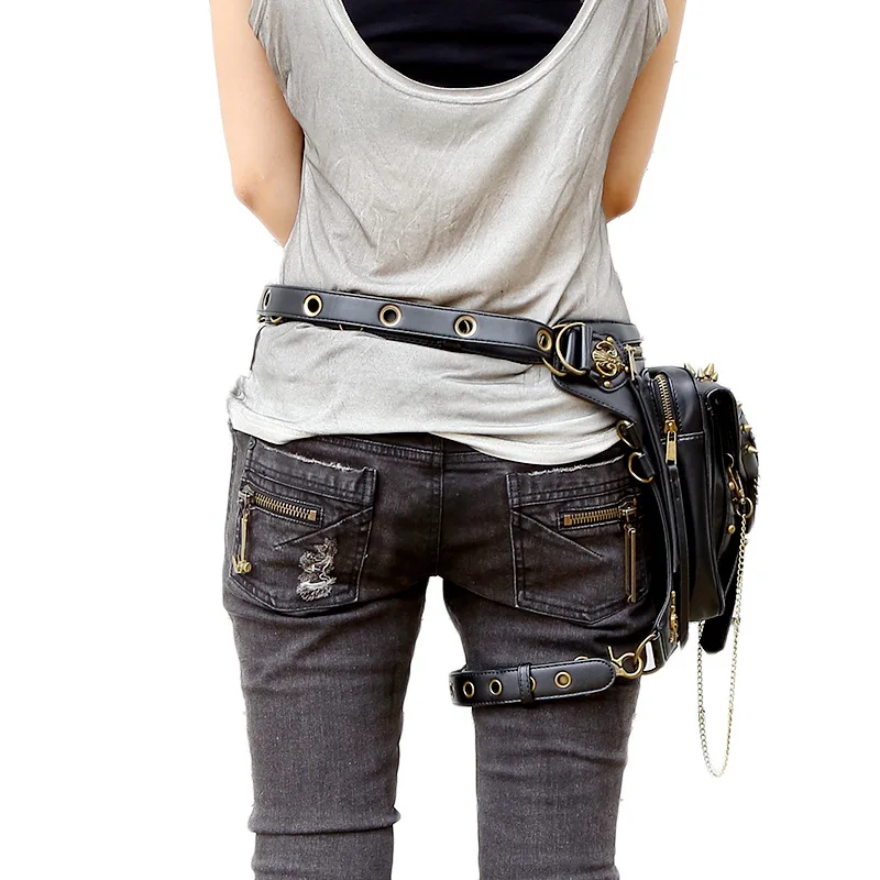 Steam punk Для женщин Сумки на плечо ретро череп сумка талии обновления Готический