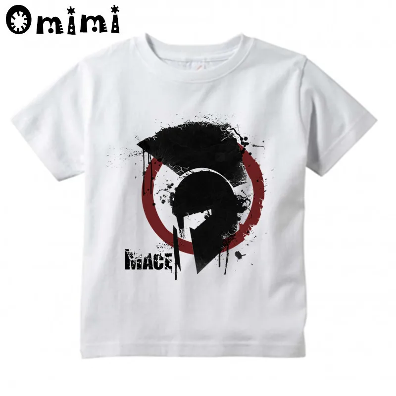 

Children Sparta Design Tops Boys/Girls Casual T Shirt Kids Cool White T-Shirt
