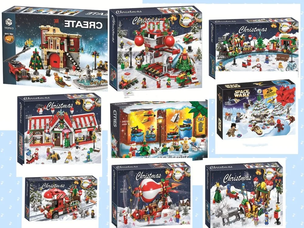 Новинка 2019 рождественские комплекты Санта деревня поезд воздушный шар