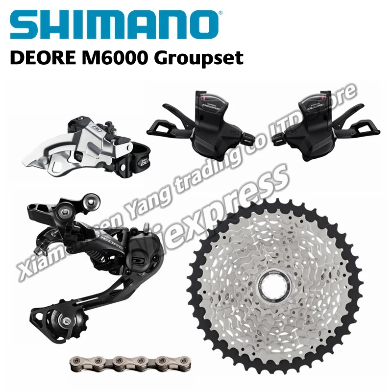 Shimano DEORE M6000 20/30 скоростной переключатель Groupset без тормоза и коленчатого вала