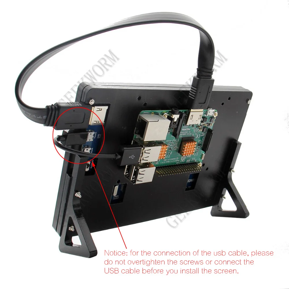 Geekworm Raspberry Pi 4 Модель B/3B 7 дюймов 1024*600 TFT емкостный сенсорный экран+ акриловая подставка+ HDMI кабель+ USB кабель комплекты