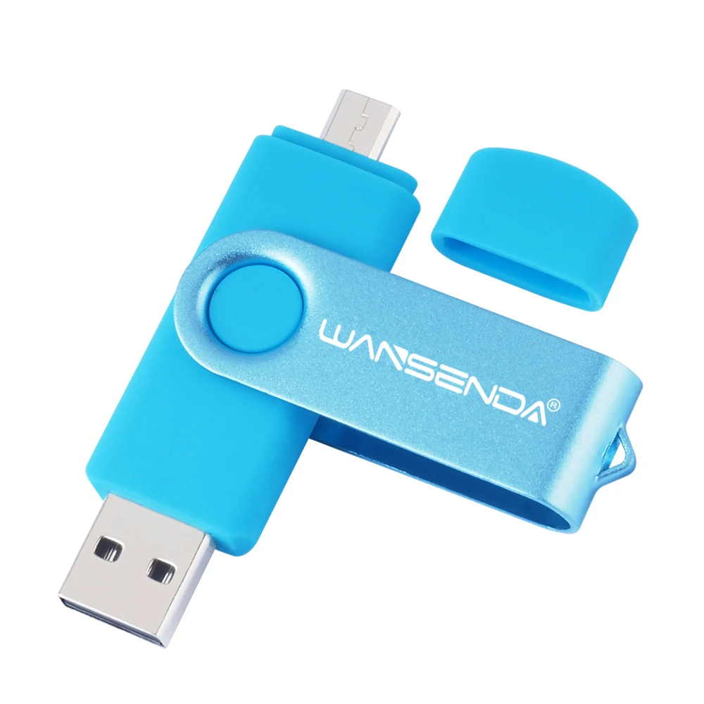 WANSENDA, высокоскоростной флеш-накопитель Usb OTG, металлический флеш-накопитель, 8 ГБ, 16 ГБ, 32 ГБ, 64 ГБ, 128 ГБ, 256 ГБ, флешка, 2 в 1, двойной разъем, микро USB флешка