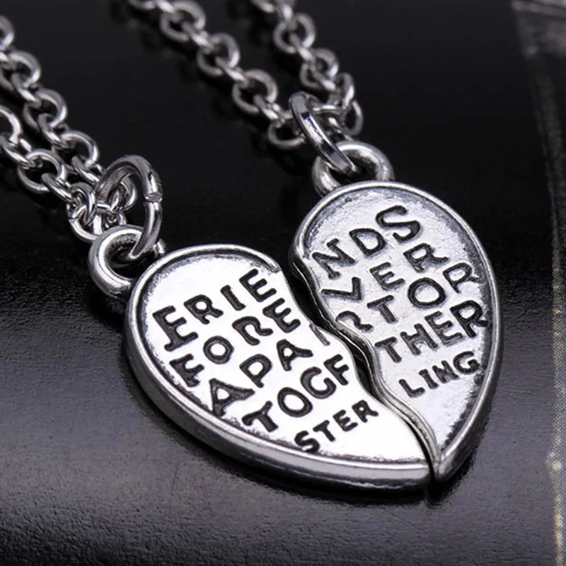 Новый колье choker ожерелье сердца кулон штук сломаны два лучший друг дружба