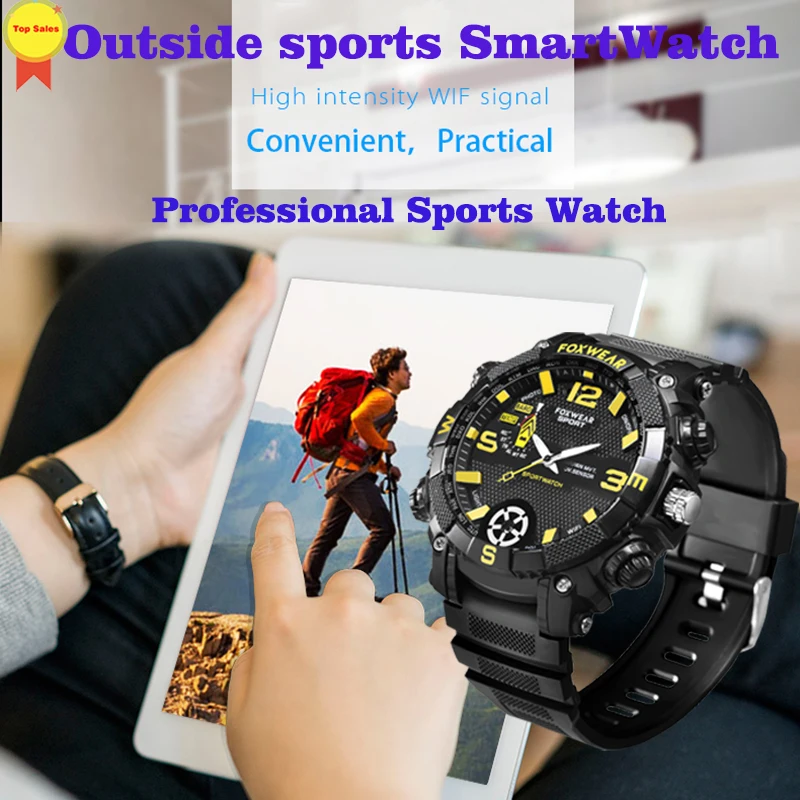 

professional sports watch IPX7Waterproof remote WIFI camera fitness 350mah 2year standby Smartwatch Men sport for IOS Android PC