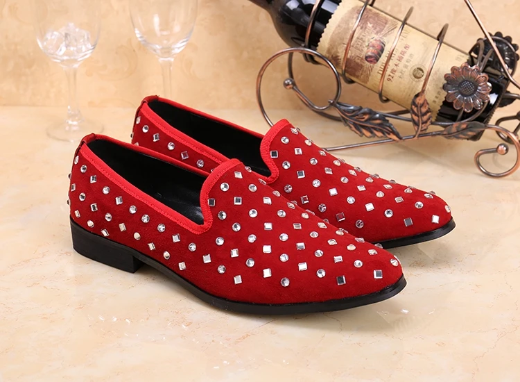 Мужские мокасины ручной работы CH.KWOK белые из натуральной кожи с кристаллами