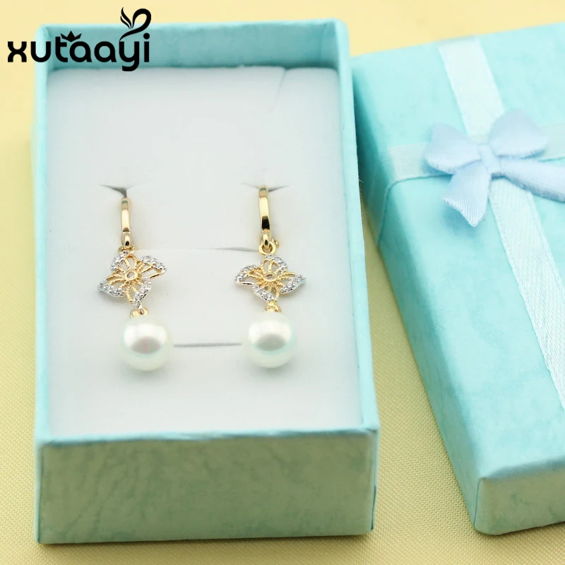 Модные ювелирные украшения для матери золотого цвета с белыми кристаллами