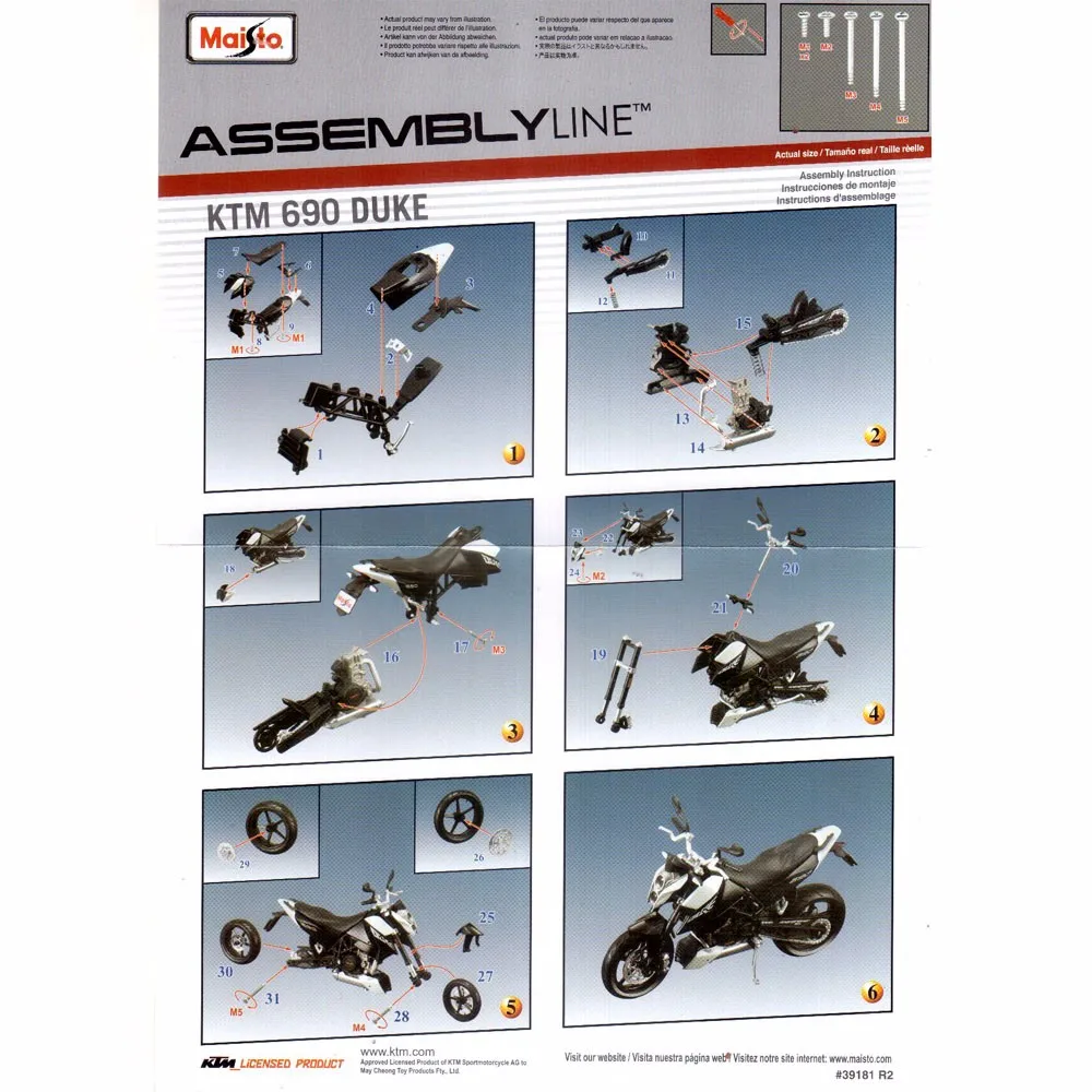 1:12 Масштаб ktm 690 duke DIY сборочная линия супермото мини-мотоцикл литье под давлением эндуро модель мотоцикла Развивающие игрушки для мальчиков