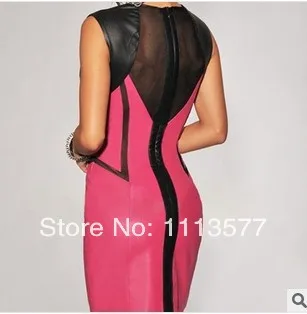 2014 new hot Spring Autumn Women's Slim Body sleeveless zipper pencil thin gauze dress free shipping | Женская одежда