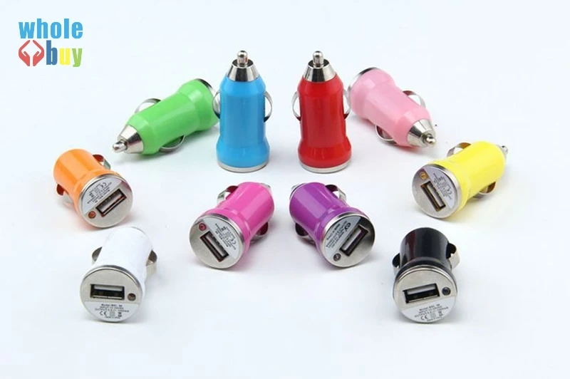 

Colorful Mini USB Car Charger For IPhone X 8Plus 8 7Plus 7 6s 6 5 IPod ITouch HTC Samsung mobile phone chargers 300pcs/lot