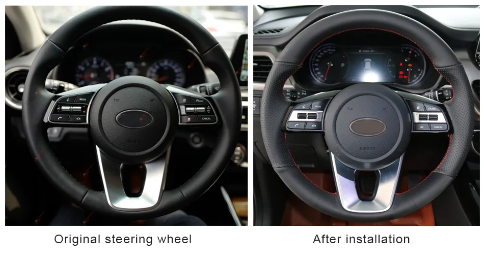CARDAK ручная сшитая черная крышка рулевого колеса из искусственной кожи для Kia forte s KIA Optima
